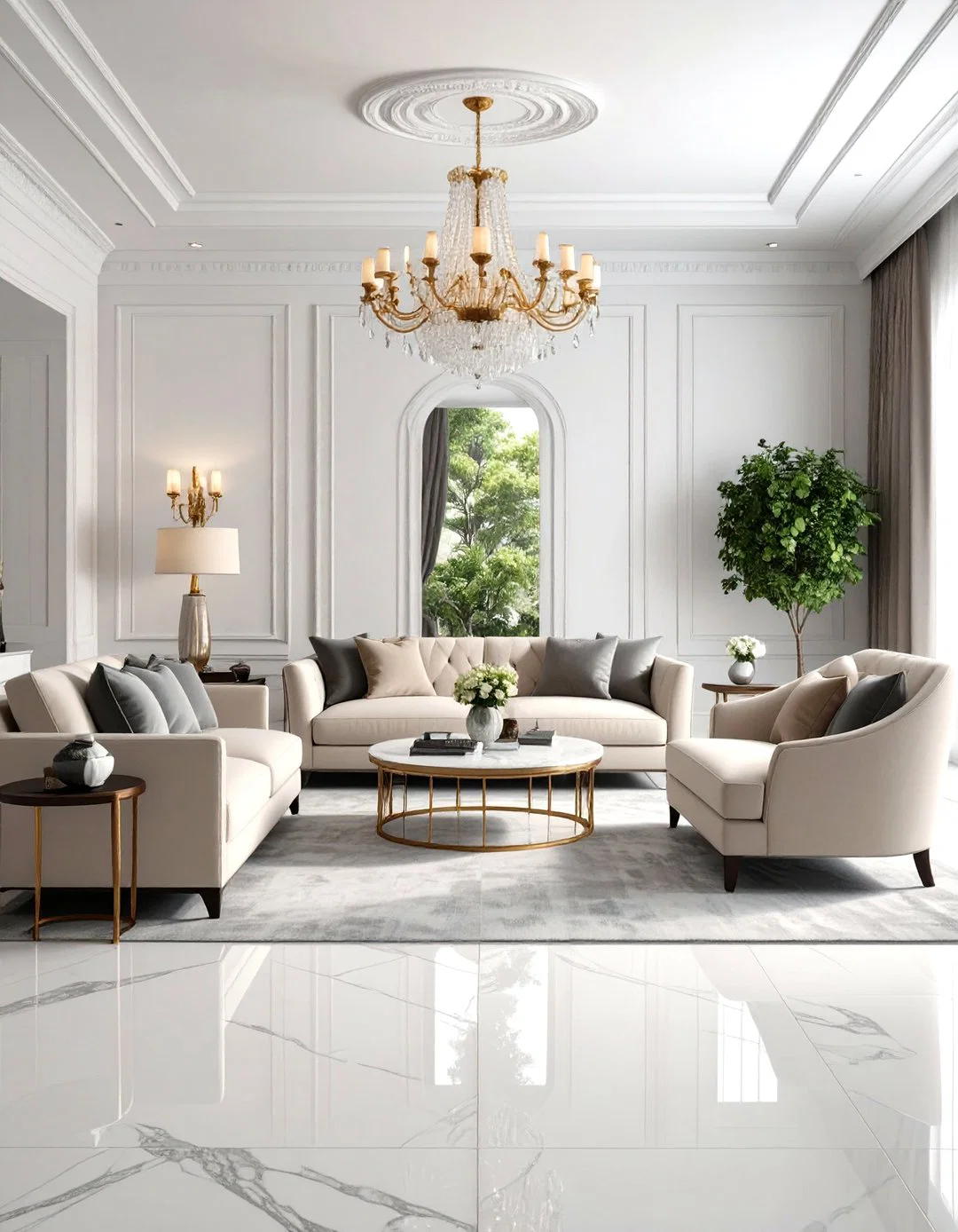 Classic-White-Carrara-Marble-Living-Room