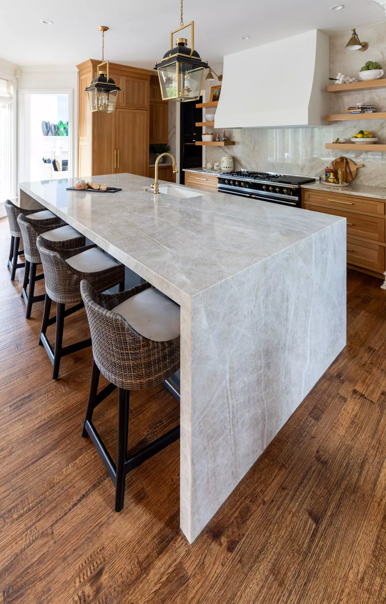 Waterfall-edge-kitchen-island